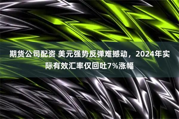 期货公司配资 美元强势反弹难撼动，2024年实际有效汇率仅回吐7%涨幅